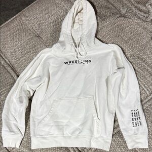 Men's White Wrestling Hoodie